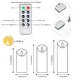 Amagic 10pcs Battery Operated LED Pillar Candles With Timer And Remote, Flickering LED Candles, Ivory, For Home Decor, Christmas, Halloween