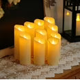 Amagic 10pcs Battery Operated LED Pillar Candles With Timer And Remote, Flickering LED Candles, Ivory, For Home Decor, Christmas, Halloween